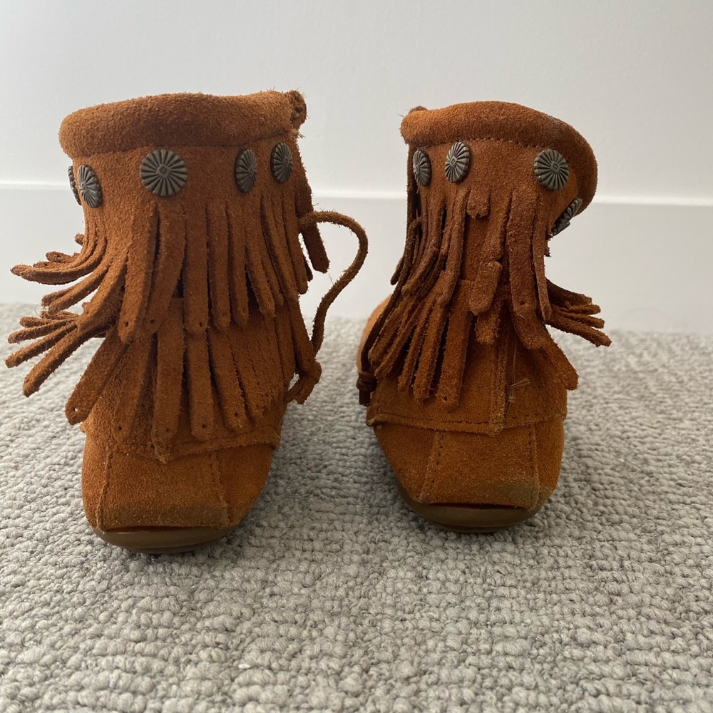 Minnetonka Double Fringe Side Zip Boot - image 6